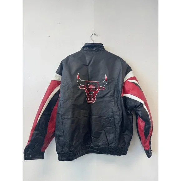 Vintage Chicago Bulls Jacket Mens XXL NBA Basketball Pro Layer Black Red 90s
